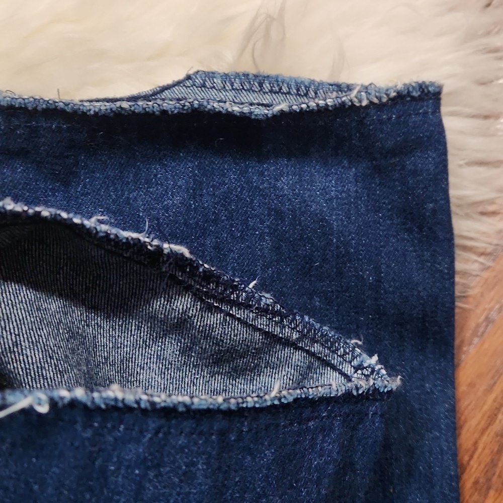 Vintage 70's Organically Grown Embroidered Pocket High Rise Dark Wash Jeans - Picture 10 of 10